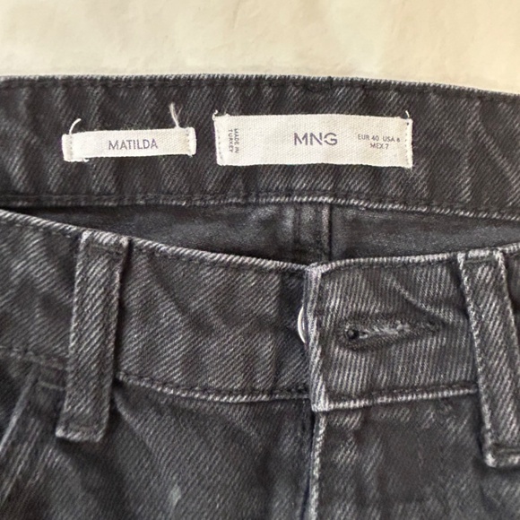 Black Straight Jeans MANGO size 40 SLOUCHY STRAIGHT - Picture 1 of 8